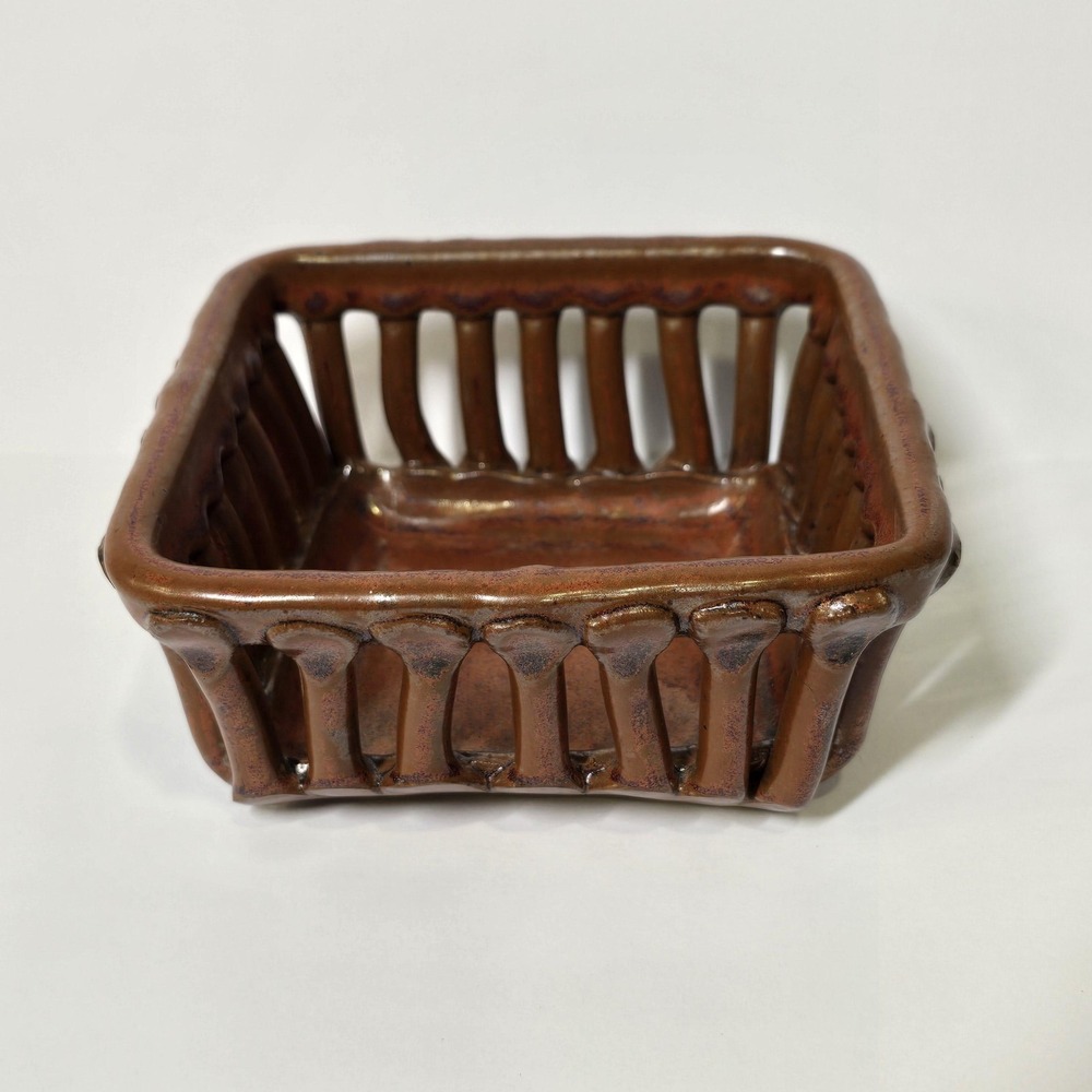Vintage Michael Cohen Pottery Berry Basket Stoneware Studio Art Pottery